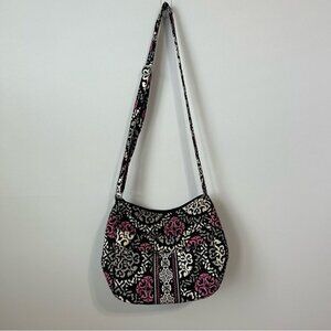 Vera Bradley Canterbury Black Magenta Pink Paisley Shoulder Bag Purse